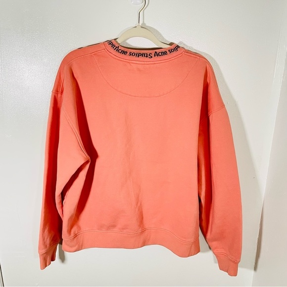 Acne Studios Yana Rib Pullover Sweatshirt Pink Barbiecore Athleisure Loungewear - Picture 3 of 9